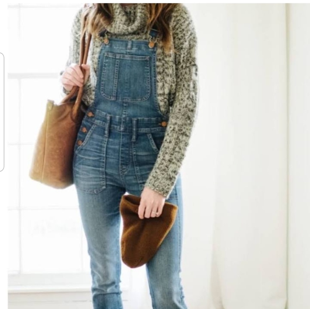 Madewell Skinny Cropped Overalls, XS